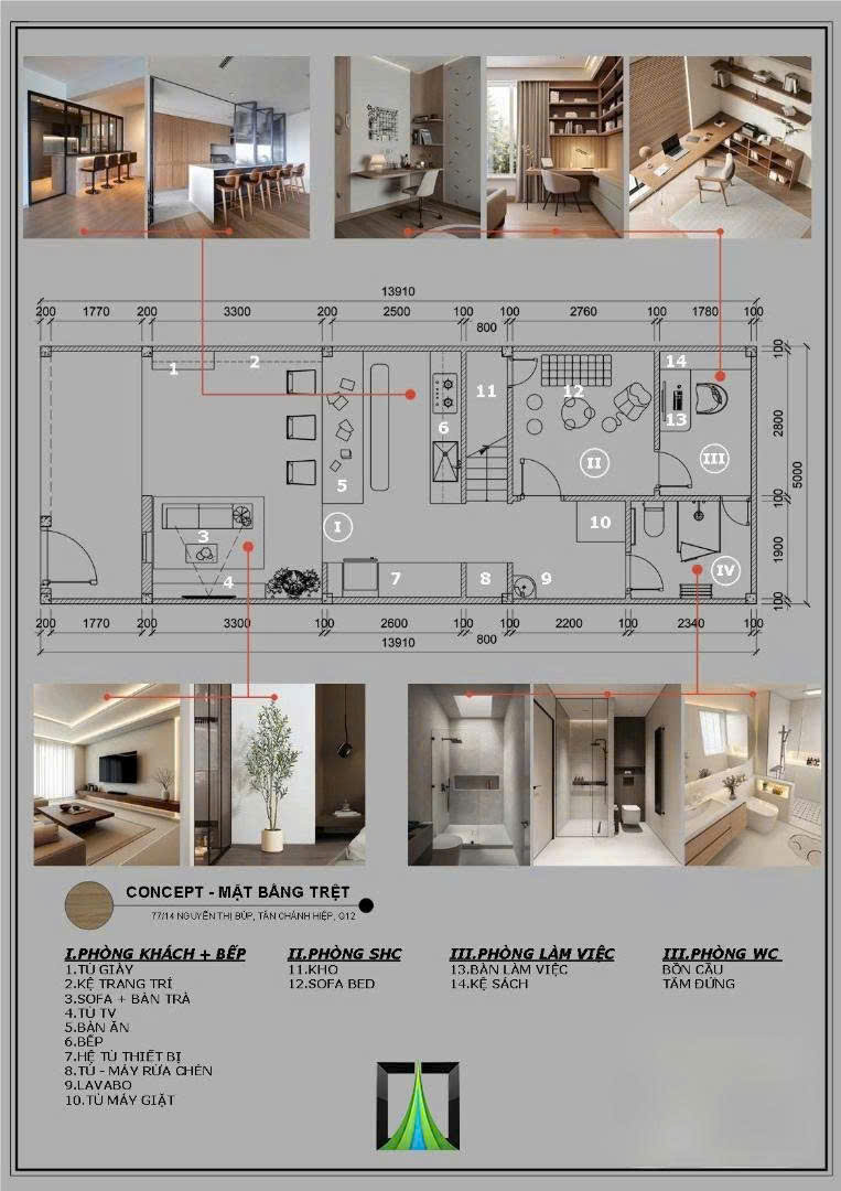 thiết kế thi công nội thất nhà phố